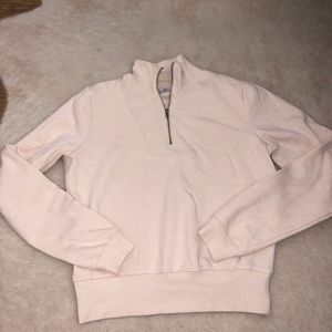 Beige half zip sweatshirt